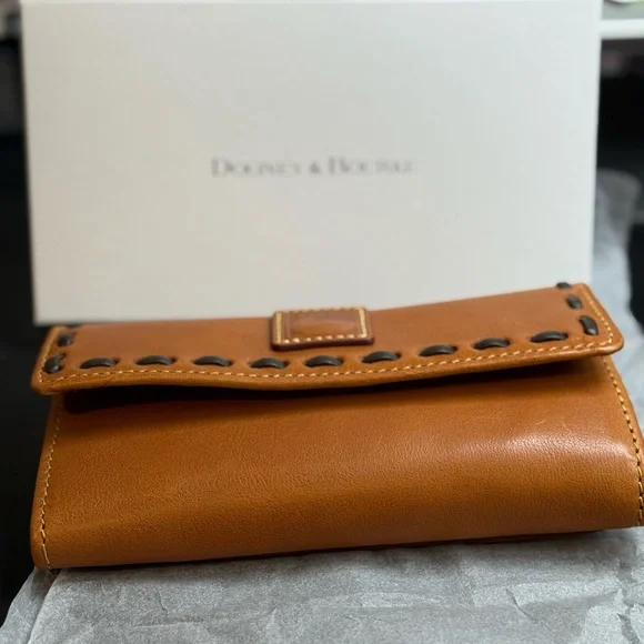 Dooney & Bourke Florentine Leather Continental Clutch Natural - Picture 3 of 4